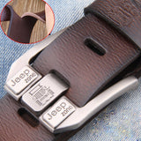 Luxury Designer Belts for Men's Vintage Spilt Genuine Leather Pin Buckle Waist Strap Belt for Jeans Mart Lion Brown A China 100cm
