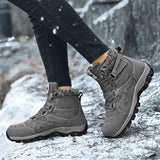 Couple Hiking Shoes High-Top Outdoor Cotton Shoes Velvet Wear-resistant Men's Trekking Tactical Sneakers Mart Lion   