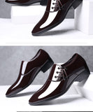Classic Dress Shoes Elegant Formal Wedding Men Slip on Office Oxford Black Brown Mart Lion   