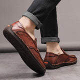 Men Handmade Shoes Genuine Leather Casual Outdoor Soft Homme Classic Ankle Non-slip Flats Trend Mart Lion   