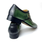 LUXURY MEN'S OXFORD SHOES GENUINE LEATHER PRINTS GREEN LACE UP POINTED TOE OFFICE WEDDING DRESS FORMAL OXFORD Mart Lion   