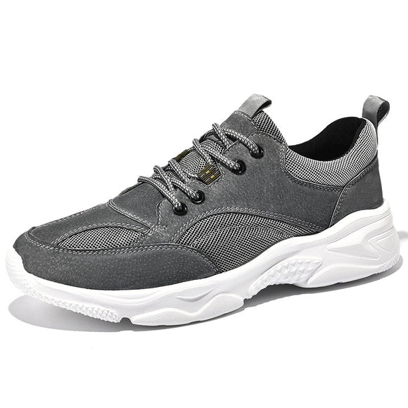 Men's Shoes Leather Casual Sneakers Lightweight Breathable Footwear Tenis Masculino Mart Lion gray 38 