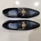 Summer pattern Men's Shoes Pointed Calf Office Dress Crocodile print Luxury Wedding Mart Lion black 3 43 China