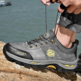 Leather Hiking Shoes Autumn Wear-resistant Outdoor Sport Men's Lace-Up Climbing Trekking Hunting Sneakers Mart Lion   