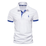 Embroidery 35% Cotton Polo Shirts men's Casual Solid Color Slim Fit Summer Clothing