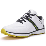 Men's Waterproof Golf Shoes Professional Lightweight Golfer Footwear Outdoor Golfing Sport Trainers Athletic Sneakers Mart Lion white yellow 516 6.5 