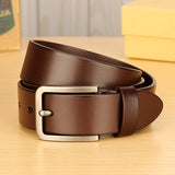 Men's Belt Genuine Leather Strap Luxury Alloy Pin Buckle Casual Jeans Cummerbunds Ceinture Homme Mart Lion   