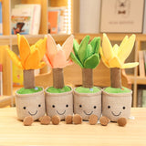 Lifelike Plush Fortune Tree Toy Stuffed Pine Bearded Trees Bamboo Potted Plant Decor Desk Window Decoration Gift for Home Kids Mart Lion 4pcs set see description 