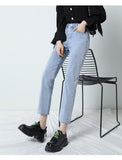 3 Colors Straight Women Jeans High Waist Stretch Casual White Pants Brand Clothing Female Denim Cropped Pants  Mart Lion