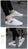 Men's Casual Shoes Lightweight Breathable White Shoes Flat Lace-Up Skateboarding Sneakers Travel Tenis Masculino Mart Lion   