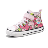 Trendy Pink Children Shoes Cute Cartoon Bear Sneakers Boy Flat Kids High top Canvas Girls Mart Lion pinkA613 31 