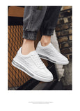 Men's Luxury Casual Sneakers Breathable White Heighten Tenis Shoes Flat Lace-Up Calçado Desportivo