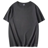 100% Cotton T Shirt Women Summer Loose Basic Tees Casual Soild Tshirt Female Korean Tops Y2k Clothes Mart Lion Gray S(40-50KG) 