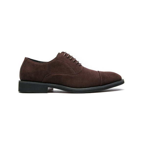 Coffee Flock Men's Shoes Breathable Lace-up Derby Mart Lion   