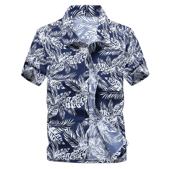 Men's Short Sleeve Hawaiian Shirt Colorful Print Casual Beach Hawaiian Shirt Mart Lion   