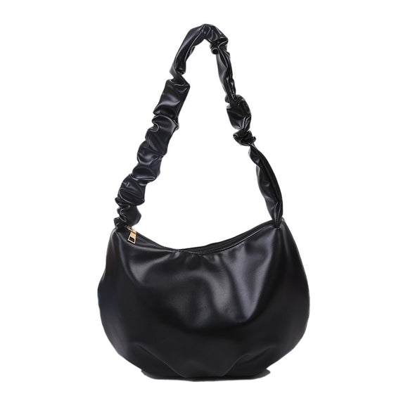 Soft Dumpling Bags For Women Niche Cloud Bag All-match Underarm Bag Pleated Simple Solid Color Single Shoulder Bag Mart Lion   