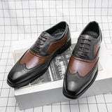 Luxury Men's Brogue Shoes Casual Leather Official Wedding Sneakers Dress Mart Lion   
