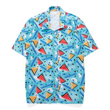 Men's Hawaiian Shirt Casual Colorful Printed Beach Aloha Short Sleeve Camisa Hawaiana Hombre Mart Lion   