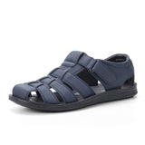 Men's Sandals Summer Premium Leather Lightweight Breathable Beach Designer Sandals Mart Lion S206Blue 40 