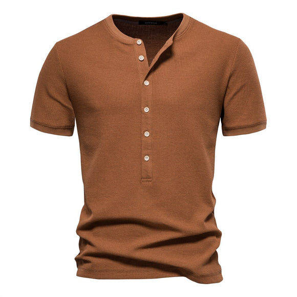  Outdoor Casual T-Shirt Men's Pure Cotton Breathable Knitted Short Sleeve Button-Down Mart Lion - Mart Lion