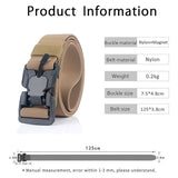 Men's Military Tactical Belt Quick Release Magnetic Buckle Army Outdoor Hunting Multi Function Canvas Nylon Waist Belts Strap Mart Lion   