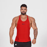 Black Bodybuilding Tank Tops Men's Gym Fitness Cotton Sleeveless Shirt Stringer Singlet Summer Casual Vest Training Clothing Mart Lion Red M 
