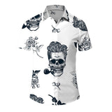 Skull Hawaiian Shirt Oversized Men's 3d Print Beach Shirt Short Sleeve Button Casual Oversized Summer Shirt Mart Lion CSHZY-20220616-8 European size M 