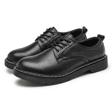 Black Men's Leather Shoes Luxury Work Sneakers Casual Mart Lion   