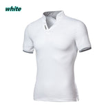 Men's Cotton Polo Shirt Short Sleeve Polo Shirt Homme Mart Lion White M 
