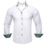 Men's Long Sleeve Cotton Paisley Color Contrast Shirt Regular-fit Button-down Collar Casual Black Shirt Mart Lion CY-2205 M 