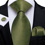DiBanGu Pink Solid Silk Ties for Men's Pocket Square Cufflinks  Accessories 8cm Necktie Set Mart Lion N-7824  
