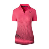 jeansian Women Casual Designer Short Sleeve T-Shirt Golf Tennis Badminton WhiteBlue2 Mart Lion SWT251-RoseRed S China