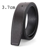3.3cm 3.7cm Smooth Buckle belt without Buckle Real Genuine Leather Belt Body No Buckle Cowskin Belts Black Brown Blue White Red Mart Lion 3.7cm Coffee China 105cm