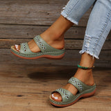 Women Sandals Orthopedic Slippers Open Toe Summer Shoes Vintage Low Heels Platform Corrector Sponge Walking Mart Lion   