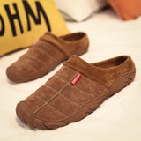 Men's Slippers Home Winter Indoor Warm Shoes Thick Bottom Plush Waterproof Leather House Slippers Cotton Mart Lion   