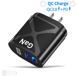 65W GaN Charger Type C PD USB Chargers For Tablet Laptop Fast Charger Quick Charge 4.0 Korean Plugs Adapter For iPhone Samsung Mart Lion US Black  