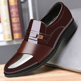 Dress Men Shoes Formal Slip On Dress Men's Oxfords Footwear Leather Loafers Mart Lion brown 38 