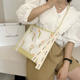  Tulip Handbags Summer Small Fresh Bags For Women One-shoulder Handbag Tide Large-capacity Flower Tote Bag Mart Lion - Mart Lion