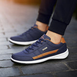 Leather Men's Shoes Trend Casual Breathable Leisure Sneakers Non-slip Footwear Sports Lace-up Trainers Mart Lion   