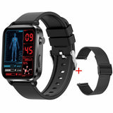 Smart Watch 1.7inch Laser Treatment Body Temperature Accurate SPO2 BP 24H Heart Rate Health Monitoring Smartwatch Mart Lion Black Milan  