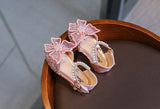  Girls Sequin Lace Bow Kids Shoes Girls Cute Pearl Princess Dance Single Casual Children's Party Wedding Mart Lion - Mart Lion