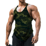 Camouflage Summer Fitness Tank Top Men's Bodybuilding Gyms Clothing Fitness Shirt Slim Fit Vests Mesh Singlets Muscle Tops Mart Lion Army Green 2XL 