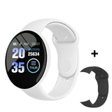 D18 Pro Smart Watch Men Women Bluetooth Fitness Tracker Bracelet Sport Heart Rate Blood Pressure Kids Smartwatch for IOS Android Mart Lion White Add 1 Strap  