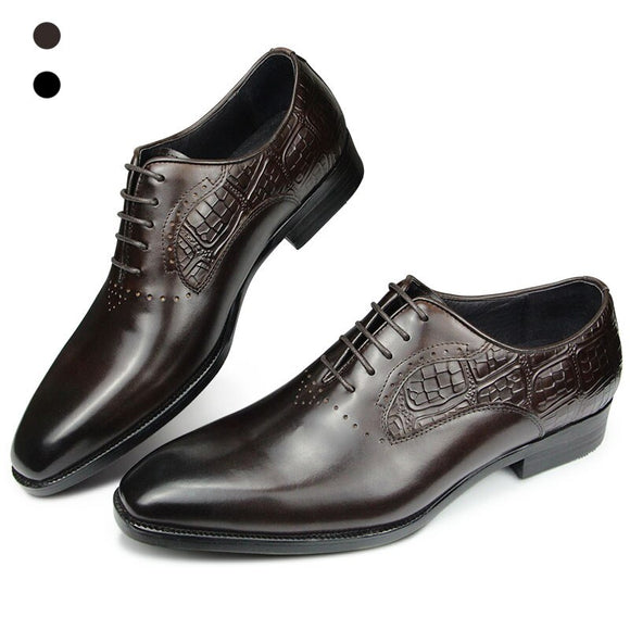  Men's Brogue Leather Dress Shoes Pigskin Lining lace up shoes elegant formafor zapatos hombre vestir Mart Lion - Mart Lion