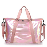Travel Bag Large Women Handbags Pure Color Shoulder Crossbody Duffle Bag Casual Mart Lion Pink  