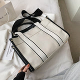 Casual Striped Canvas Large Tote Bag Designer Women Handbags Luxury Shoulder Crossbody Big Shopper Purse Travel Sac Ol Mart Lion BlackA L China 