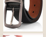 Belts for Men's Vintage Cowskin Genuine Leather Pin Buckle Waist Belt for Jeans Mart Lion   