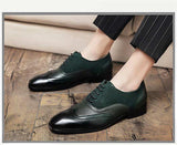  Oxford Shoes Men's PU Solid Color Classic Casual Daily Brogue Hollow Faux Suede Lace Up Dress Mart Lion - Mart Lion