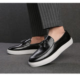 New Loafers Men Shoes PU Solid Color Classic Moccasin Man Business Casual Party Outdoor Retro Tassel Fashion Casual Shoes CP094 - MartLion