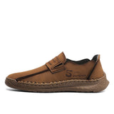 Men's Loafers Retro Flats Sneakers Leather Casual Shoes Boat Shoes Mart Lion brown 38 